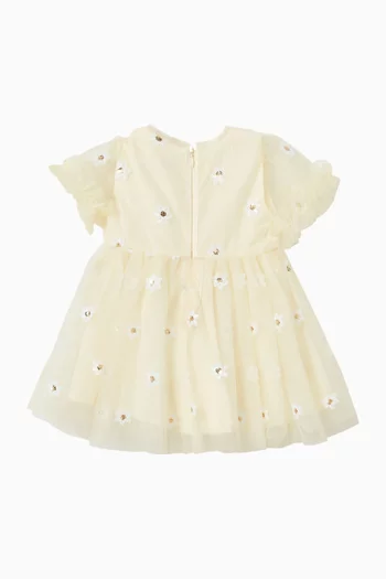 فستان مطرز بالترتر تول