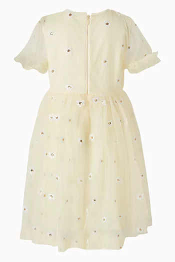 فستان مطرز بالترتر تول