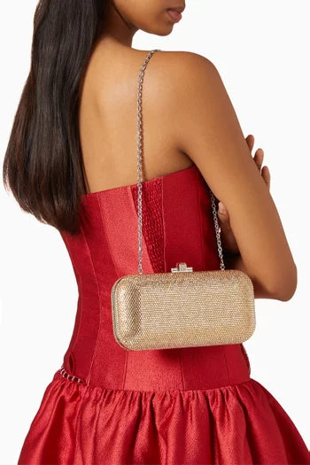 Long Slide Crystal-embellished Clutch