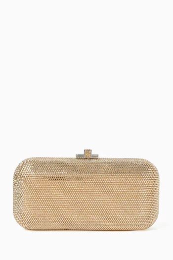 Long Slide Crystal-embellished Clutch