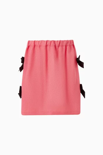 Bow-detailed Skirt in Tweed