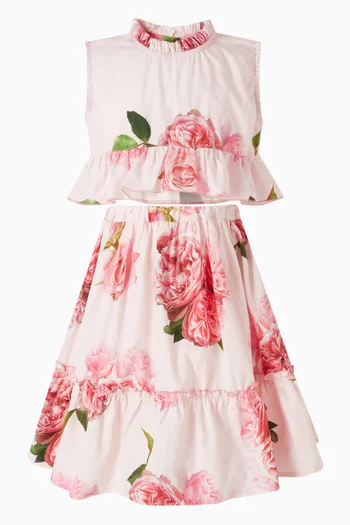 Rose-print Top in Cotton