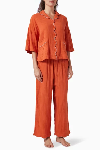 Pyjama Top & Pants Set in Cotton