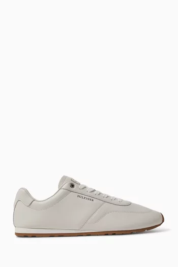 Low Profile Logo Sneakers in Leather