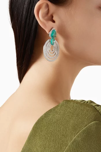 أقراط سيليستينا متدلية نحاس مطلي روديوم