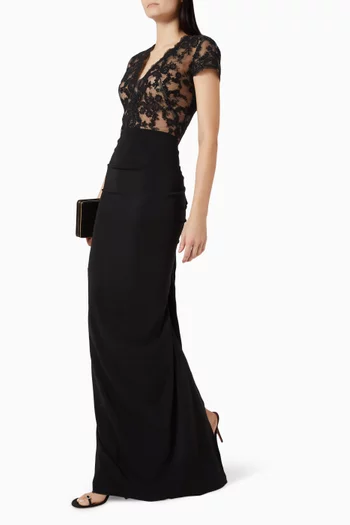 Cut-out Gown in Crepe
