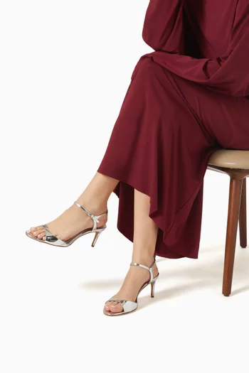 صندل جولدن هيز بكعب 75 مم جلد لامع