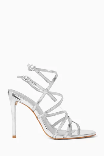 صندل جولدن هيز بكعب 100 مم جلد لامع