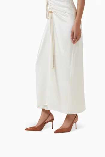 حذاء كلاسيك جولدن هيز بكعب 75 مم جلد بنقشة جلد الأفعى