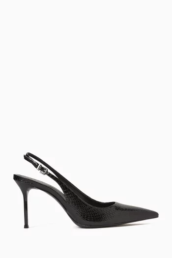 Paola 90 Slingback Pumps in Lizard-embossed Leather