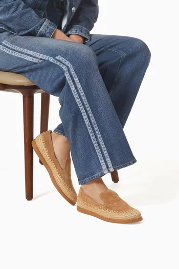 High Summer I Loafers in Suede & Raffia