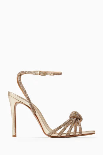 Festas I Embellished 100 Sandals in Metallic Leather