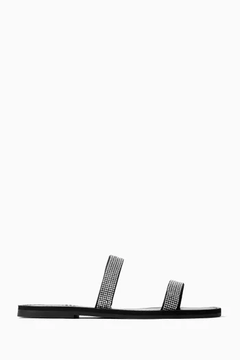 حذاء مفتوح بسيرين مرصعين بالكريستال