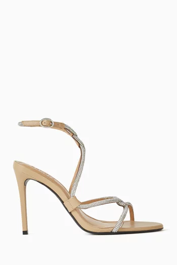 95 Crystal-embellished Sandals in Leather
