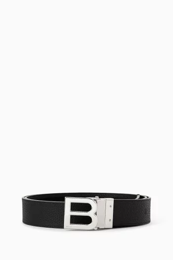 Bising Reversible Belt in Leather & Canvas
