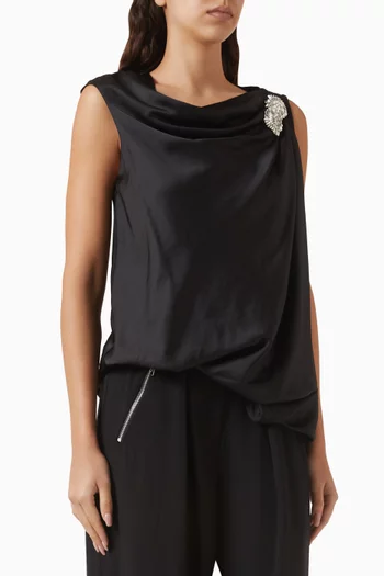 بلوزة هنريك بدرابيه مزيج فيسكوز