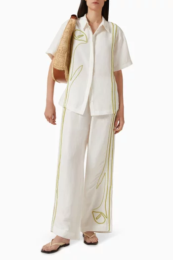 قميص كوري كتان وفيسكوز