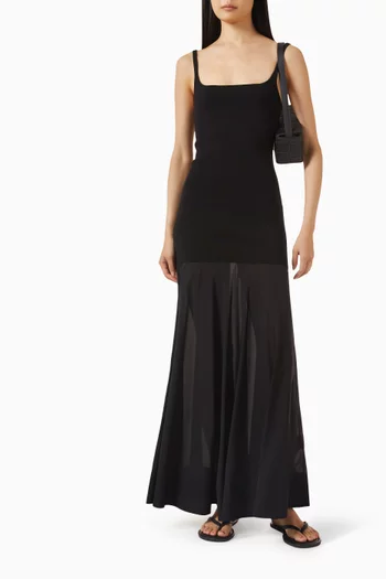 Sheer Silk Circle Hem Dress