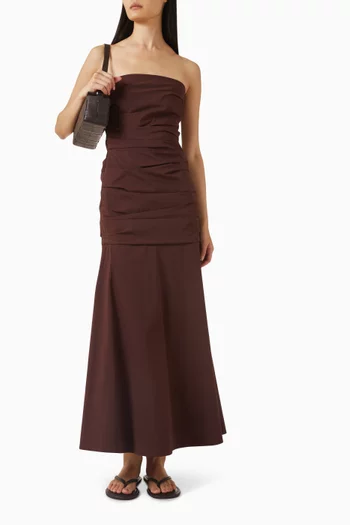 Gathered Strapless Longline Dress