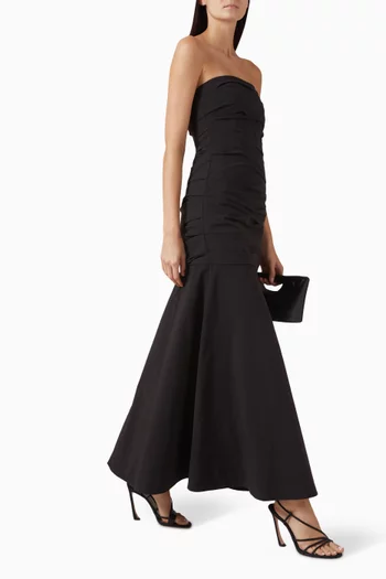 Gathered Strapless Longline Dress