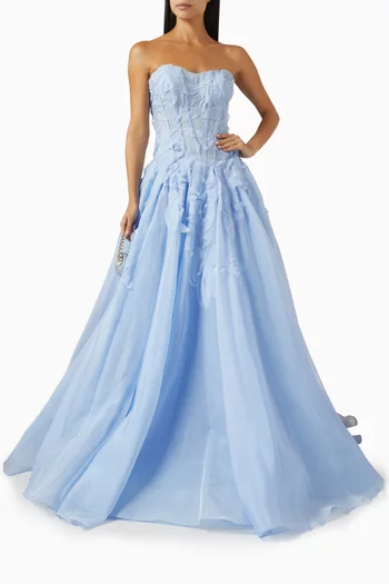 فستان سهرة شيرمين بتطريزات بارزة أورجانزا