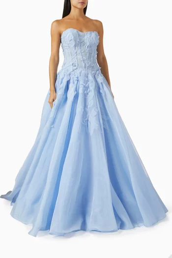 فستان سهرة شيرمين بتطريزات بارزة أورجانزا