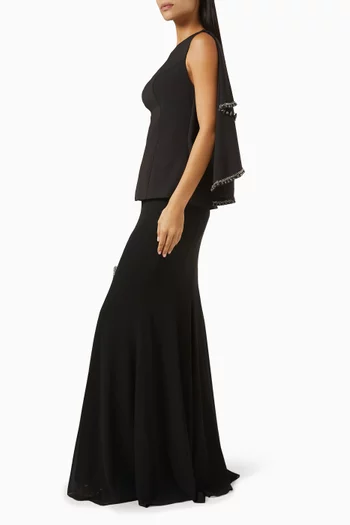 طقم بلوزة بكاب وتنورة اينا كريب