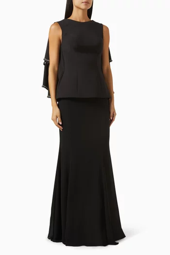 طقم بلوزة بكاب وتنورة اينا كريب