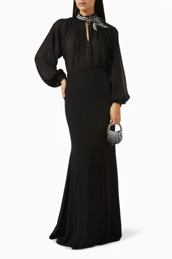 طقم بلوزة وتنورة إيزرا شيفون