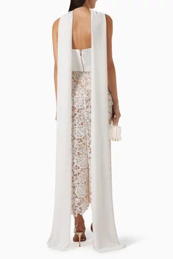 طقم فستان ووشاح بولسين تفتا ودانتيل