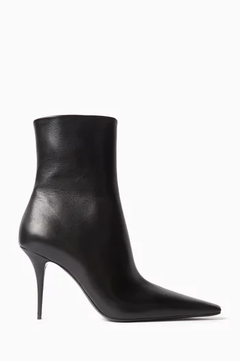 Ashley Ankle 90 Boots in Smooth Leather