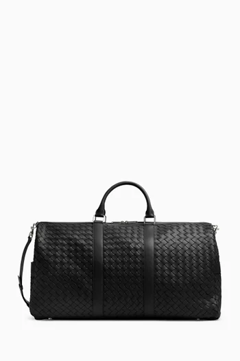 Large Duffle Bag in Intrecciato Leather