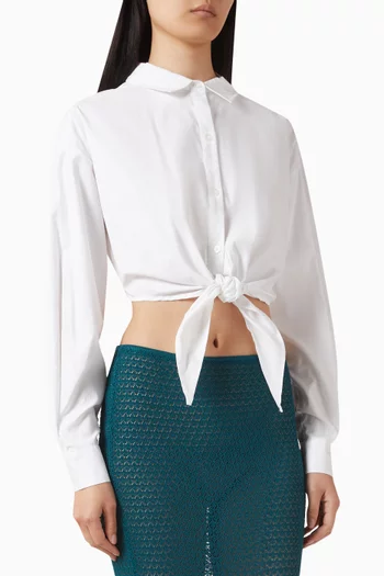 قميص لا جولا برباط قطن