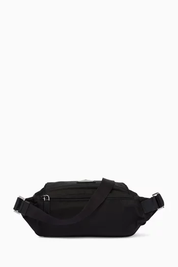 Logo Shoulder Bag in Re-Nylon & Saffiano Leather
