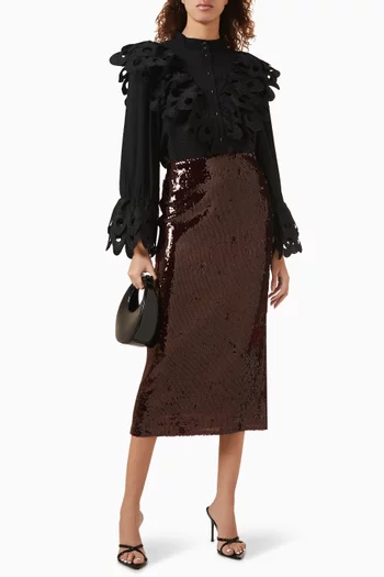 Yasroyalina Sequin-embellished Skirt