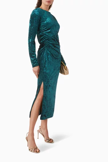 Yastillia Embellished Dress in Velvet