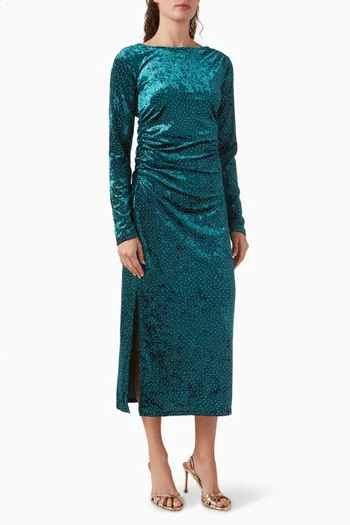 Yastillia Embellished Dress in Velvet