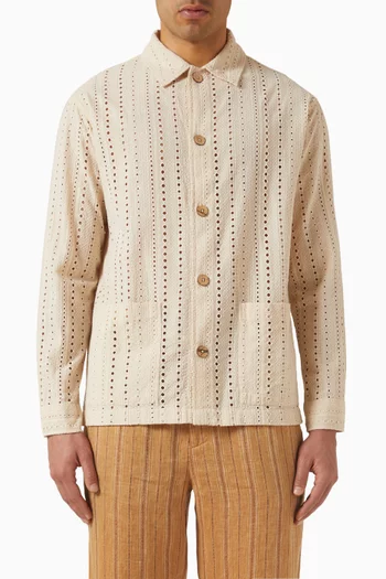 قميص اكسل بنمط جاكيت قطن