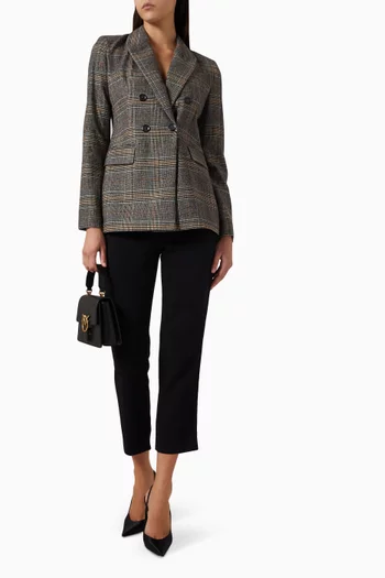 Double-breasted Check Blazer