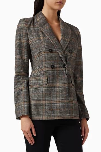 Double-breasted Check Blazer