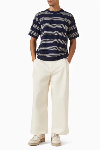 Fiction Striped Knitted T-shirt in Cotton