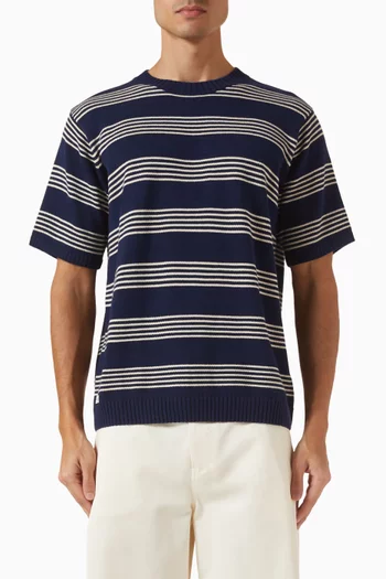 Fiction Striped Knitted T-shirt in Cotton
