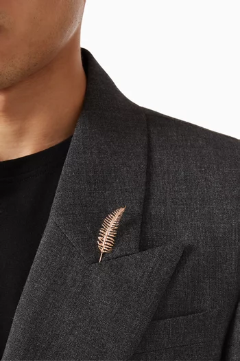Fern Leaf Pin in Rose Gold-plated Metal