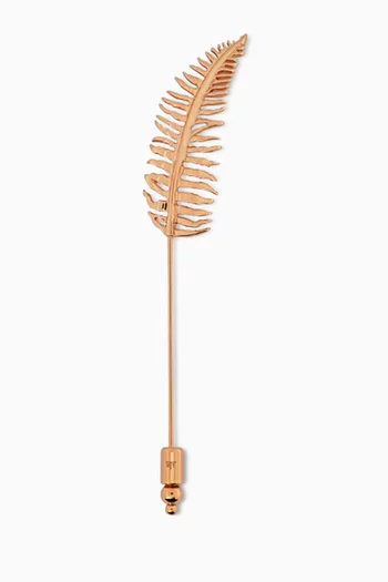 Fern Leaf Pin in Rose Gold-plated Metal