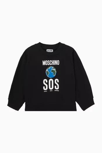 Graphic Sweatshirt in Cotton