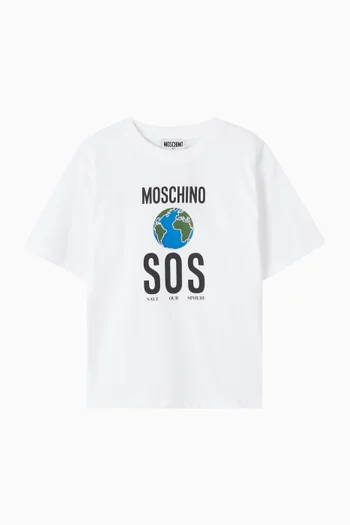 تي شيرت بطبعة SOS قطن