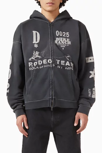 Rodeo Team Vintage Zip Hoodie in Cotton