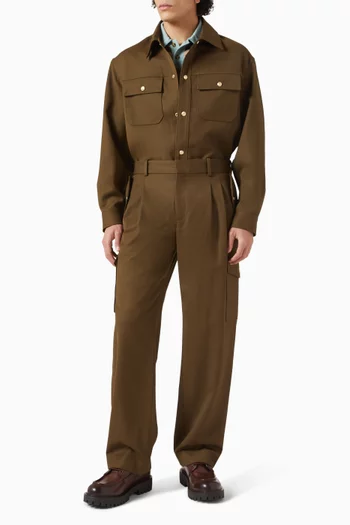 La Surchemise à Poches Overshirt in Wool-blend