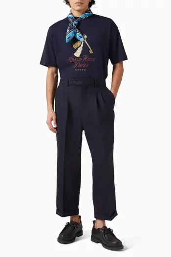 Le Pantalon à Plis Cropped Pants in Wool-blend