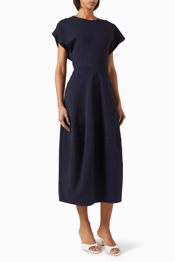 فستان مزيج قطن بقصة منحوتة